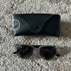Ray-Ban Clear Frame Sunglasses with Black Gradient Lenses